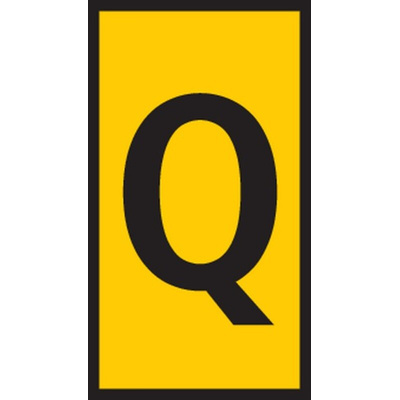 HellermannTyton WIC1 Cable Markers, Yellow, Pre-printed "Q", 2 → 2.8mm Cable