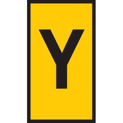 HellermannTyton WIC1 Cable Markers, Yellow, Pre-printed "Y", 2 → 2.8mm Cable