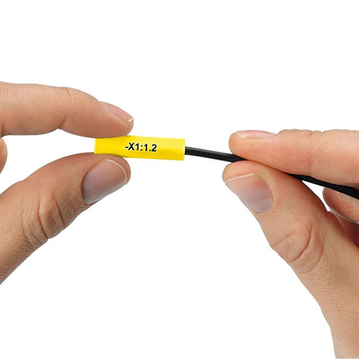 Phoenix Contact MM-WMS Heat Shrink Cable Marker, Yellow, 2.4 → 4.8mm Cable, for THERMOMARK