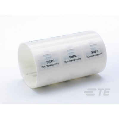 TE Connectivity SBPE Adhesive Cable Marker, White, Pre-printed "SBPE", 2 → 4.1mm Cable, for Cables, Wires