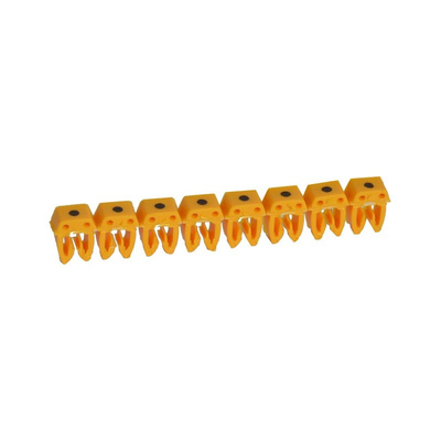 Legrand CAB 3 Clip On Cable Marker, Black on Yellow, Pre-printed "Dot Symbole", 1 → 2.3mm Cable, for Wiring and