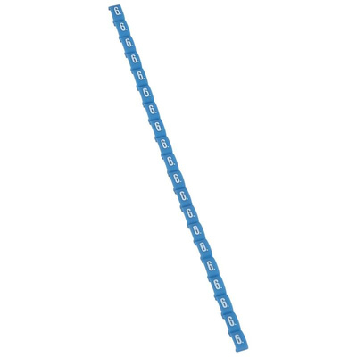 Legrand Clip On Cable Marker, White on Blue, Pre-printed "6", for Cable