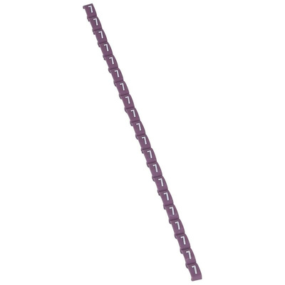 Legrand Clip On Cable Marker, White on Violet, Pre-printed "7", for Cable