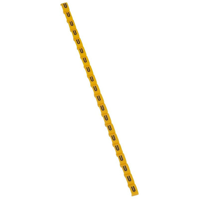 Legrand Clip On Cable Marker, Black on Yellow, Pre-printed "U", for Cable