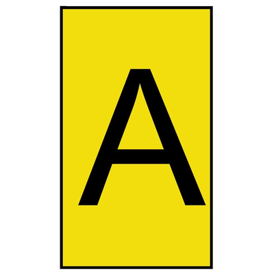 HellermannTyton Ovalgrip Slide On Cable Markers, Black on Yellow, Pre-printed "A", 1.7 → 3.6mm Cable