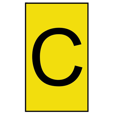 HellermannTyton Ovalgrip Slide On Cable Markers, Black on Yellow, Pre-printed "C", 1.7 → 3.6mm Cable