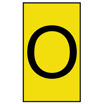 HellermannTyton Ovalgrip Slide On Cable Markers, Black on Yellow, Pre-printed "O", 1.7 → 3.6mm Cable