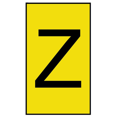 HellermannTyton Ovalgrip Slide On Cable Markers, Black on Yellow, Pre-printed "Z", 1.7 → 3.6mm Cable