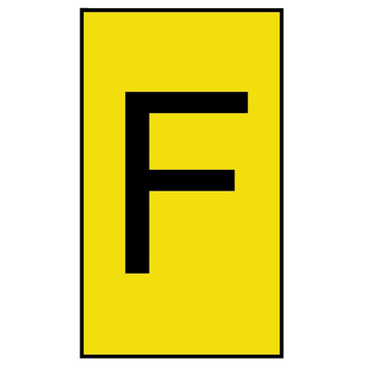 HellermannTyton Ovalgrip Slide On Cable Markers, Black on Yellow, Pre-printed "F", 2.5 → 6mm Cable