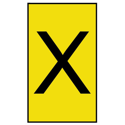 HellermannTyton Ovalgrip Slide On Cable Markers, Black on Yellow, Pre-printed "X", 2.5 → 6mm Cable