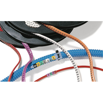 HellermannTyton Ovalgrip Slide On Cable Markers, Pink, Pre-printed "+", 1.7 → 3.6mm Cable