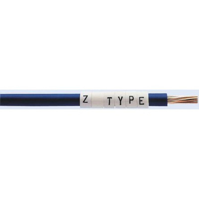 TE Connectivity Slide On Cable Marker, Black on White, Pre-printed "9"
