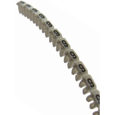 Legrand CAB 3 Clip On Cable Markers, White, Pre-printed "9", 0.8 → 2.2mm Cable
