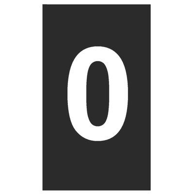 HellermannTyton Ovalgrip Slide On Cable Markers, White on Black, Pre-printed "0", 1.8 → 6.3mm Cable