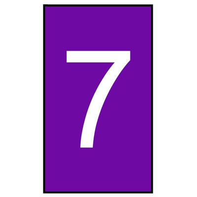 HellermannTyton Ovalgrip Slide On Cable Markers, White on Violet, Pre-printed "7", 1.8 → 6.3mm Cable