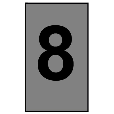 HellermannTyton Ovalgrip Slide On Cable Markers, Black on Grey, Pre-printed "8", 1.8 → 6.3mm Cable