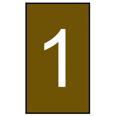 HellermannTyton Ovalgrip Slide On Cable Markers, White on Brown, Pre-printed "1", 1.8 → 3.6mm Cable