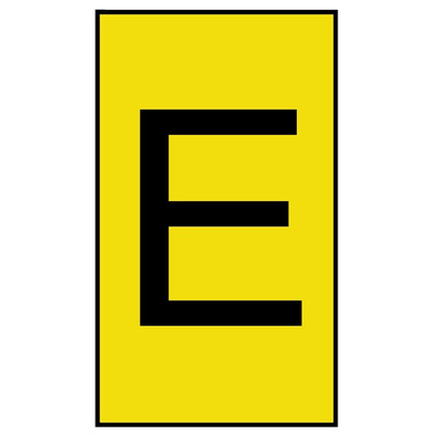 HellermannTyton Ovalgrip Slide On Cable Markers, Black on Yellow, Pre-printed "E", 1.7 → 3.6mm Cable