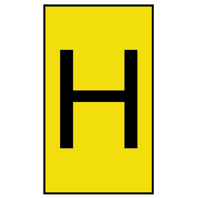 HellermannTyton Ovalgrip Slide On Cable Markers, Black on Yellow, Pre-printed "H", 1.7 → 3.6mm Cable