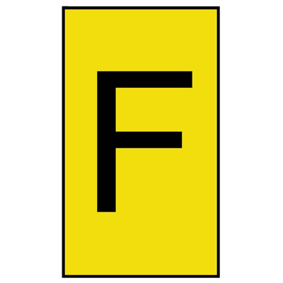 HellermannTyton Ovalgrip Slide On Cable Markers, Black on Yellow, Pre-printed "F", 1.7 → 3.6mm Cable