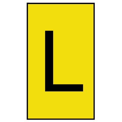 HellermannTyton Ovalgrip Slide On Cable Markers, Black on Yellow, Pre-printed "L", 1.7 → 3.6mm Cable