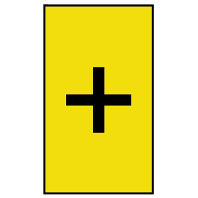 HellermannTyton Ovalgrip Slide On Cable Markers, Black on Yellow, Pre-printed "+", 1.7 → 3.6mm Cable