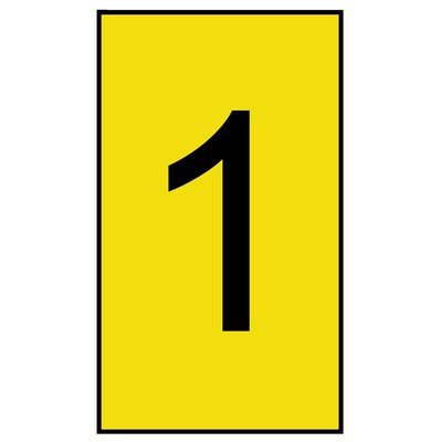 HellermannTyton Ovalgrip Slide On Cable Markers, Black on Yellow, Pre-printed "1", 1.7 → 3.6mm Cable