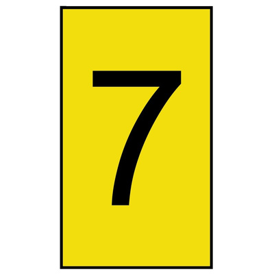 HellermannTyton Ovalgrip Slide On Cable Markers, Black on Yellow, Pre-printed "7", 1.7 → 3.6mm Cable