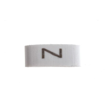 HellermannTyton HODS85 Slide On Cable Markers, Black on White, Pre-printed "Z", 1.8 → 6.3mm Cable