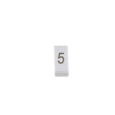 HellermannTyton HODS85 Slide On Cable Markers, Black on White, Pre-printed "5", 1.8 → 6.3mm Cable