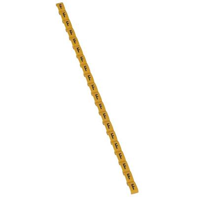Legrand Cable Tie Cable Markers, Black on Yellow, Pre-printed "F"