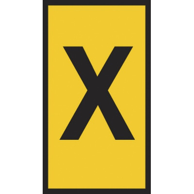 HellermannTyton HODS85 Slide On Cable Markers, Yellow, Pre-printed "X", 1.8 → 3.6mm Cable
