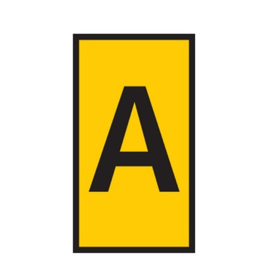 HellermannTyton WIC Snap On Clip On Cable Marker, Yellow, Pre-printed "A", 2.8 → 3.8mm Cable