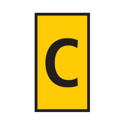 HellermannTyton WIC Snap On Clip On Cable Marker, Yellow, Pre-printed "C", 2.8 → 3.8mm Cable