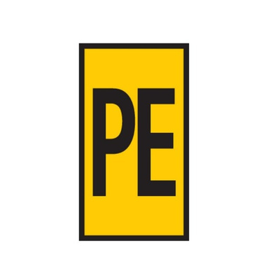 HellermannTyton WIC Snap On Clip On Cable Marker, Yellow, Pre-printed "PE", 2.8 → 3.8mm Cable