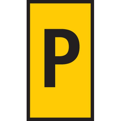 HellermannTyton WIC Snap On Clip On Cable Marker, Yellow, Pre-printed "P", 2.8 → 3.8mm Cable