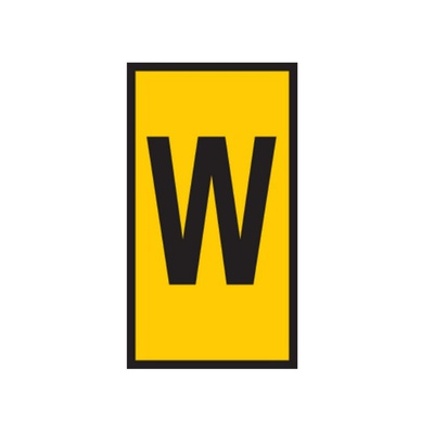 HellermannTyton WIC Snap On Clip On Cable Marker, Yellow, Pre-printed "W", 2.8 → 3.8mm Cable