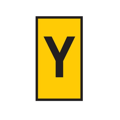 HellermannTyton WIC Snap On Clip On Cable Marker, Yellow, Pre-printed "Y", 2.8 → 3.8mm Cable