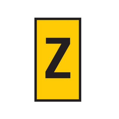 HellermannTyton WIC Snap On Clip On Cable Marker, Yellow, Pre-printed "Z", 2.8 → 3.8mm Cable