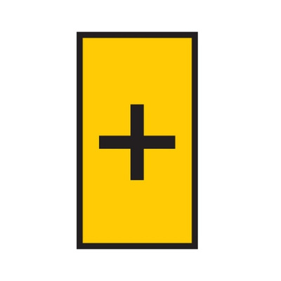 HellermannTyton WIC Snap On Clip On Cable Marker, Yellow, Pre-printed "+", 4.3 → 5.3mm Cable
