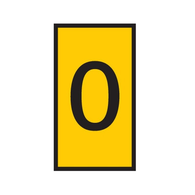 HellermannTyton WIC Snap On Clip On Cable Marker, Yellow, Pre-printed "0", 4.3 → 5.3mm Cable