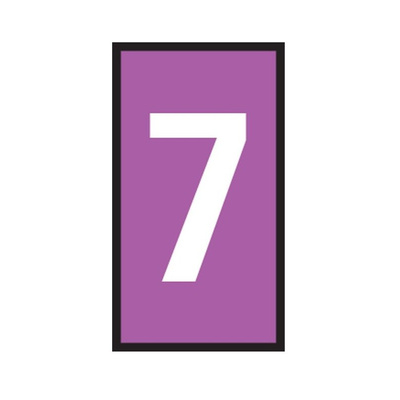 HellermannTyton WIC Snap On Clip On Cable Marker, Violet, Pre-printed "7", 4.3 → 5.3mm Cable