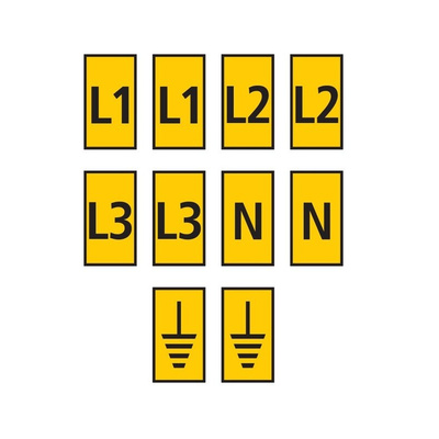 HellermannTyton WIC Snap On Clip On Cable Marker, assorted colours, Pre-printed "EARTH, L1, L2, L3, N", 4.3 →