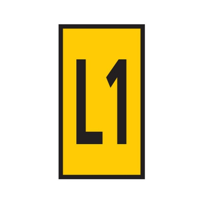 HellermannTyton WIC Snap On Clip On Cable Marker, Yellow, Pre-printed "L1", 4.3 → 5.3mm Cable