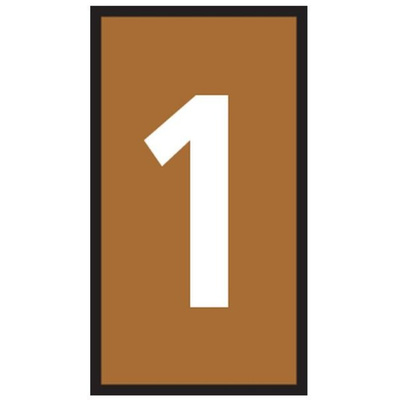 HellermannTyton HODS50 Slide On Cable Marker, Brown, Pre-printed "1", 1.7 → 3.6mm Cable
