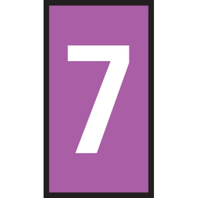 HellermannTyton HODS50 Slide On Cable Marker, White on Violet, Pre-printed "7", 1.7 → 3.6mm Cable