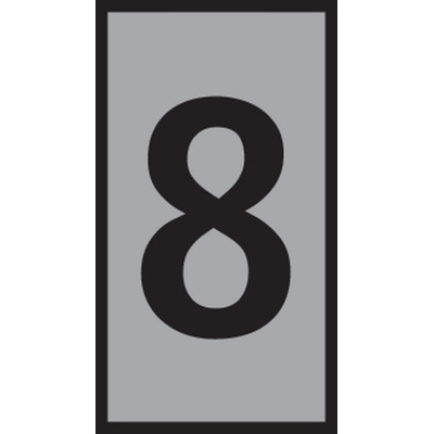 HellermannTyton HODS50 Slide On Cable Marker, Black on Grey, Pre-printed "8", 1.7 → 3.6mm Cable