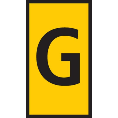 HellermannTyton HODS50 Slide On Cable Marker, Black on Yellow, Pre-printed "G", 1.7 → 3.6mm Cable