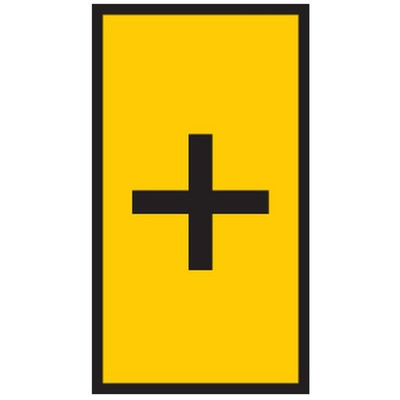 HellermannTyton WIC0 Cable Markers, Yellow, Pre-printed "+", 2 → 2.8mm Cable