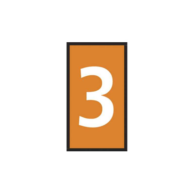 HellermannTyton WIC0 Cable Markers, Orange, Pre-printed "3", 2 → 2.8mm Cable